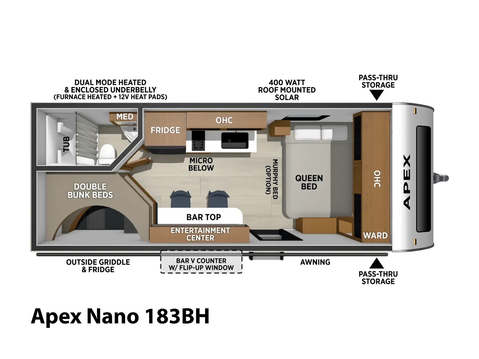 2027 COACHMEN Apex Nano 183BH BUNK HOUSE TRAVEL TRAILER