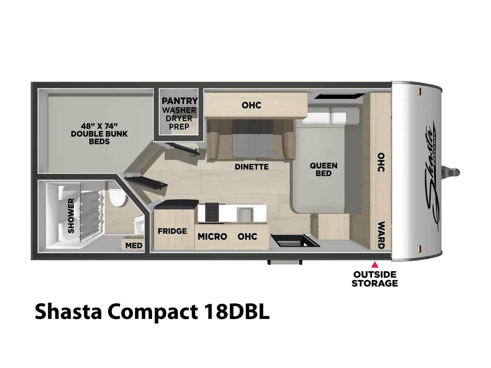 2027 Coachmen Shasta Compact 18DBL TRAVEL TRAILER