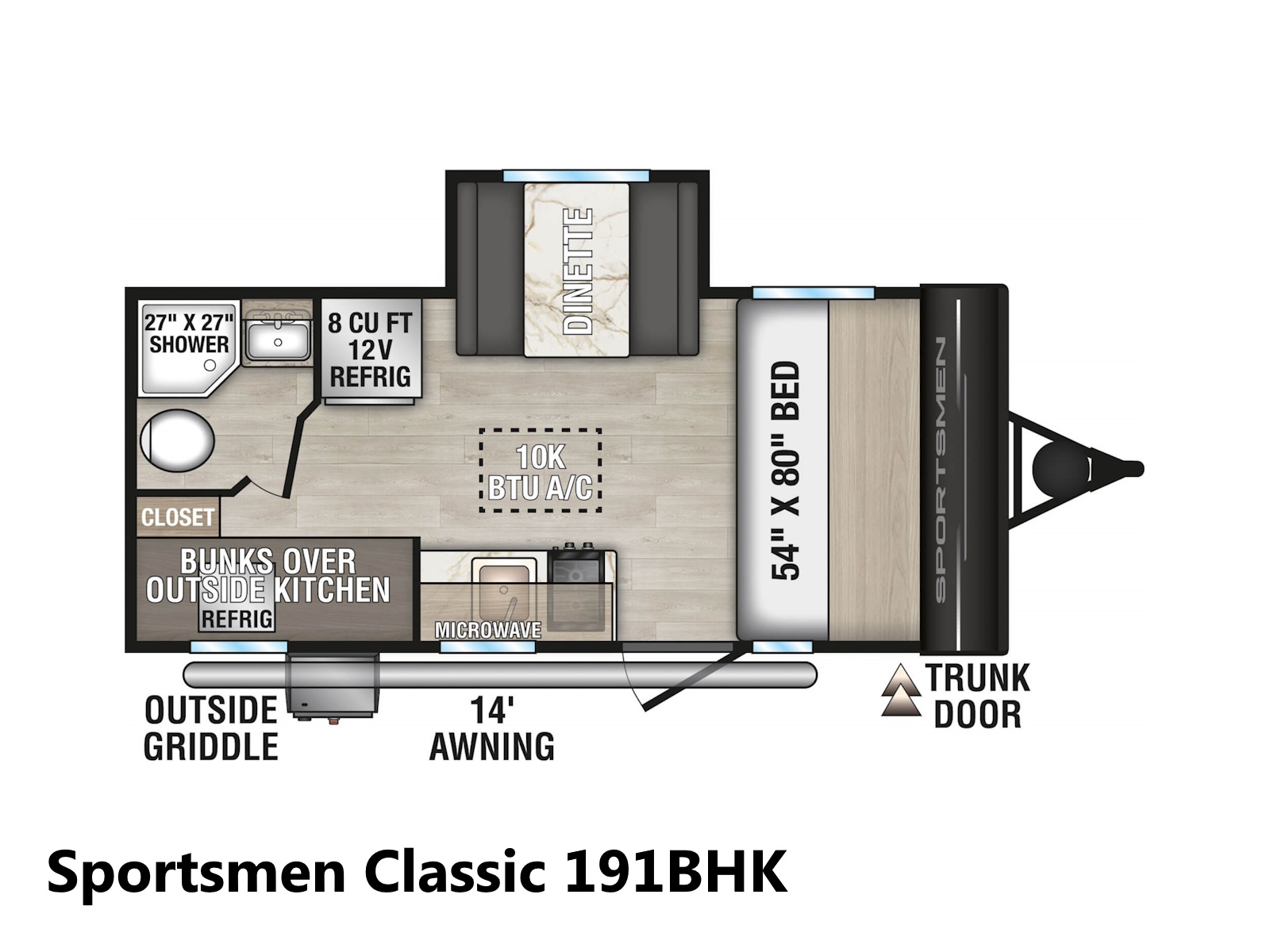 2027 KZ RV Sportsmen Classic 191BHK TRAVEL TRAILER