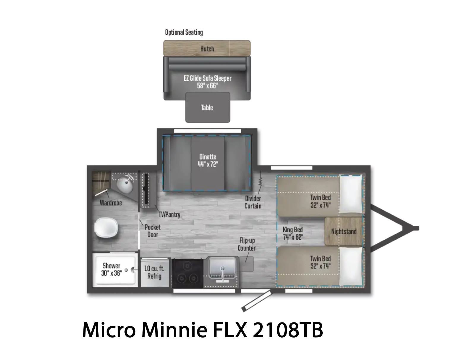 2025 Winnebago Micro Minnie 2108TB TRAVEL TRAILER