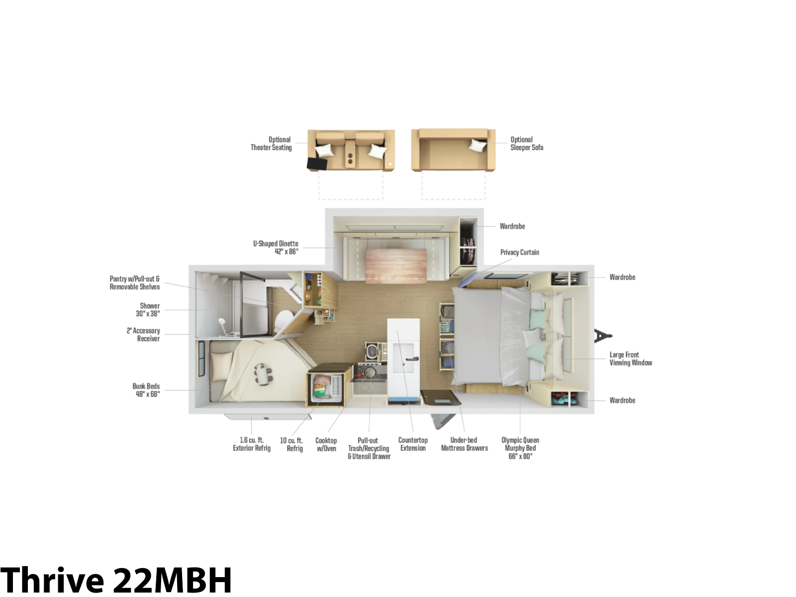 2026 Winnebago Thrive 22MBH BUNK HOUSE TRAVEL TRAILER