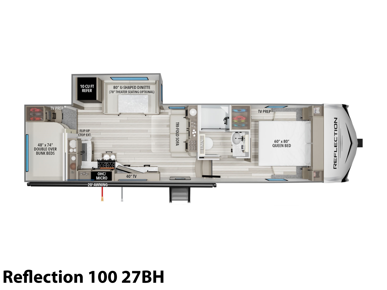 2026 Grand Design Reflection 100 27BH BUNKHOUSE FIFTH WHEEL