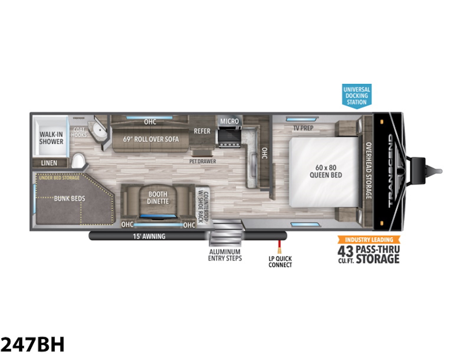 2022 Grand Design Transcend Xplor 247BH Travel Trailer