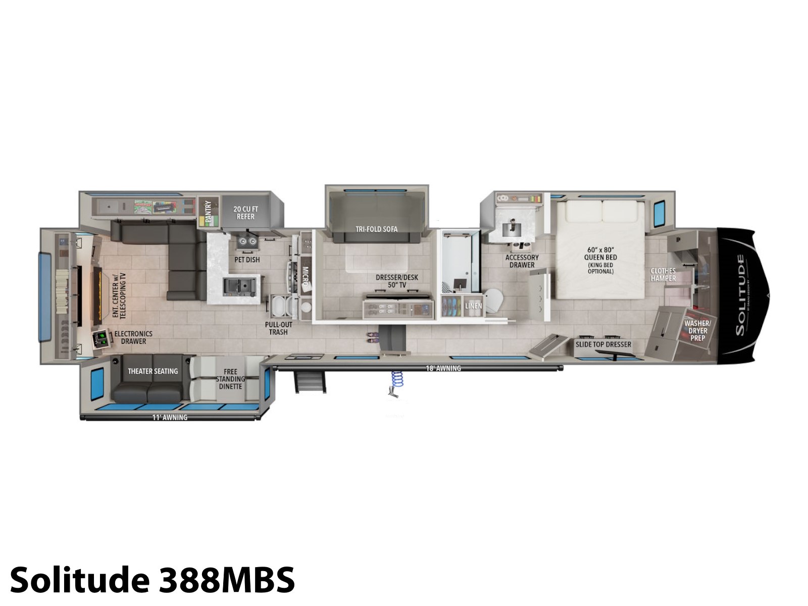 2026 Grand Design Solitude 388MBS BUNKHOUSE FIFTH WHEEL