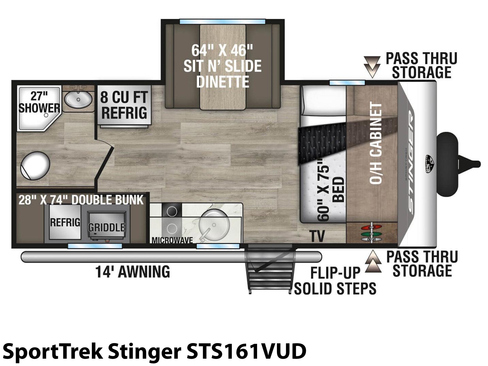 2026 Venture RV SportTrek Stinger STS161VUD TRAVEL TRAILER