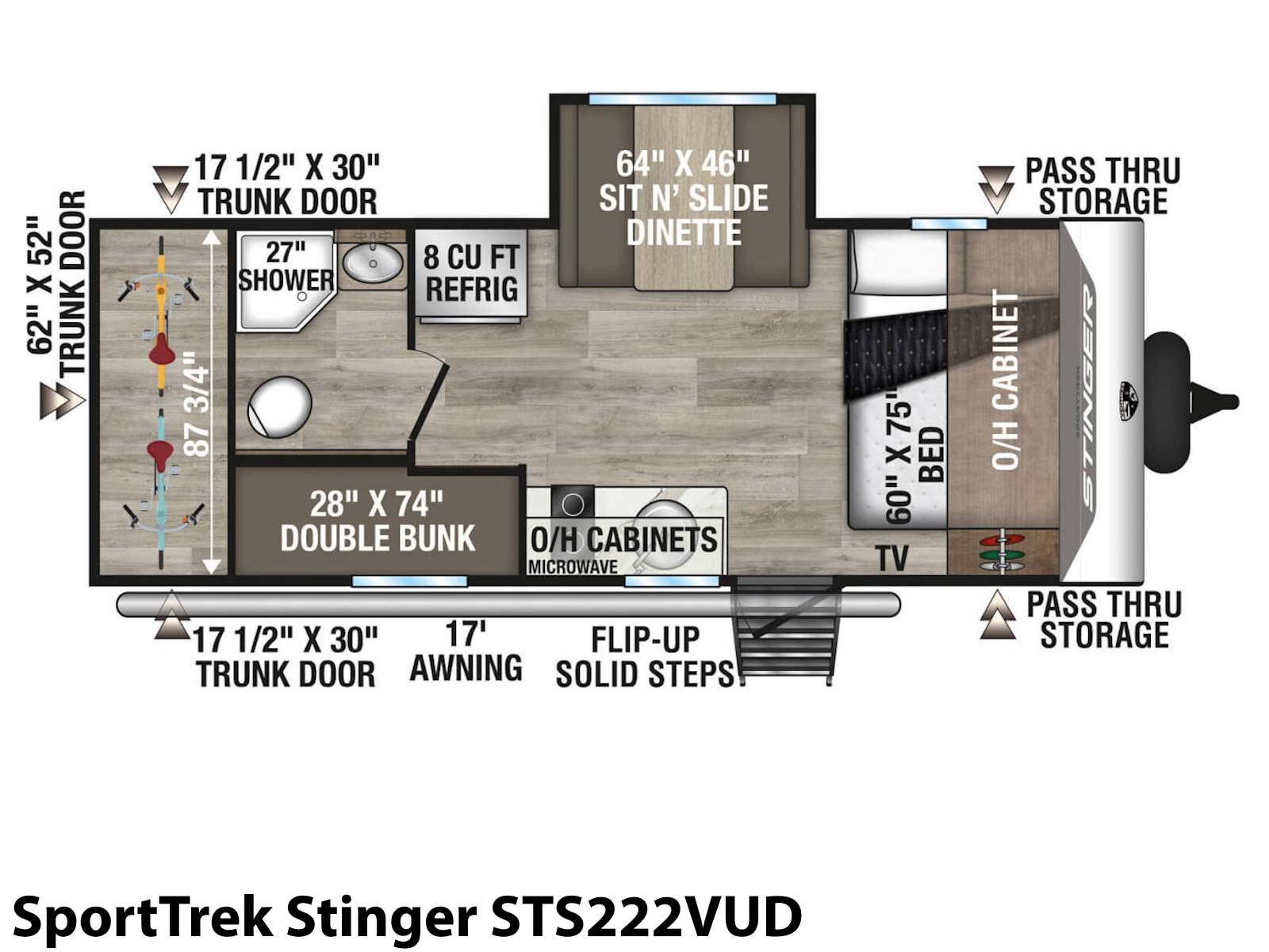 2026 Venture RV SportTrek Stinger STS222VUD TRAVEL TRAILER