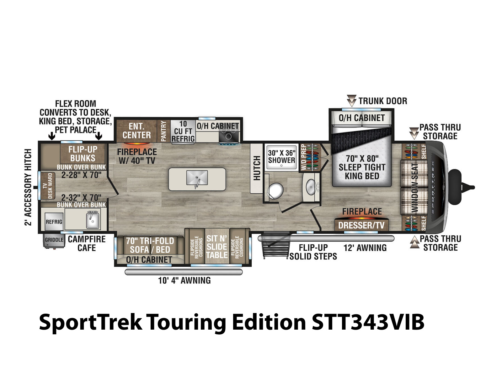 2027 Venture RV SportTrek Touring Edition STT343VIB TRAVEL TRAILER