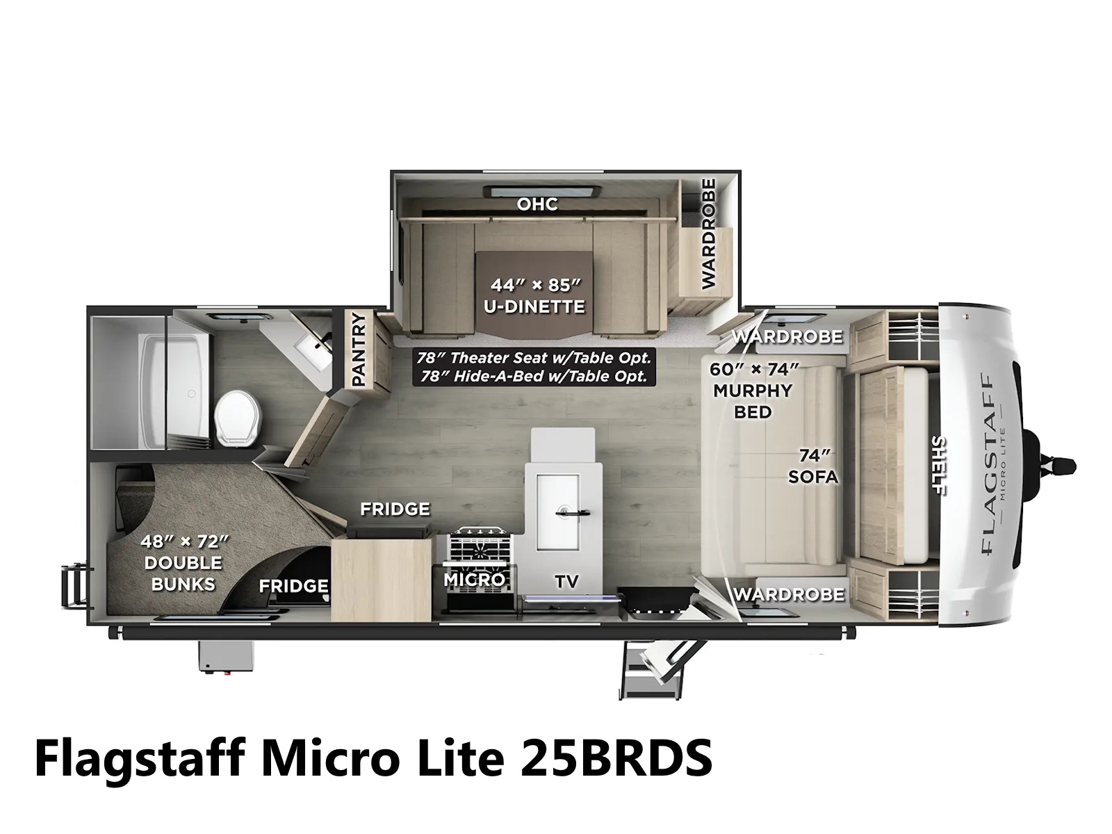 2026 Forest River Flagstaff Micro Lite 25BRDS TRAVEL TRAILER