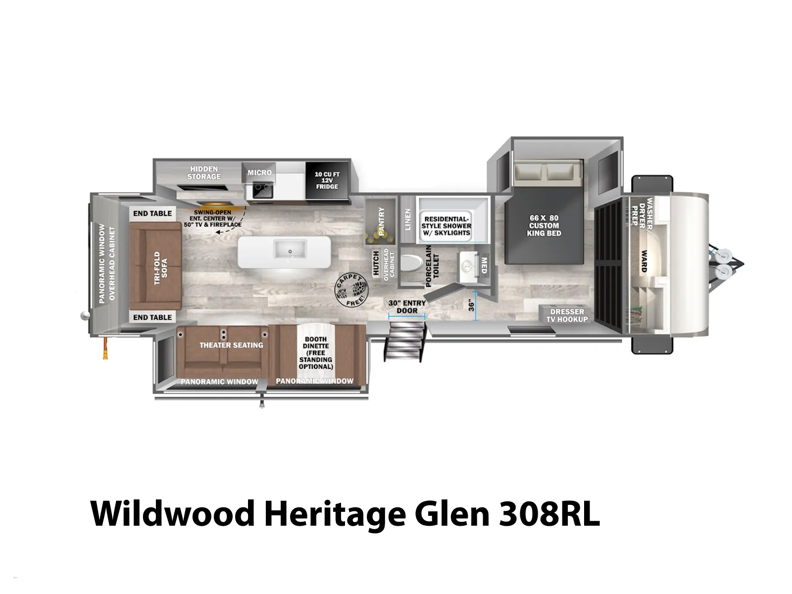 2025 Forest River Wildwood Heritage Glen 308RL Travel Trailer