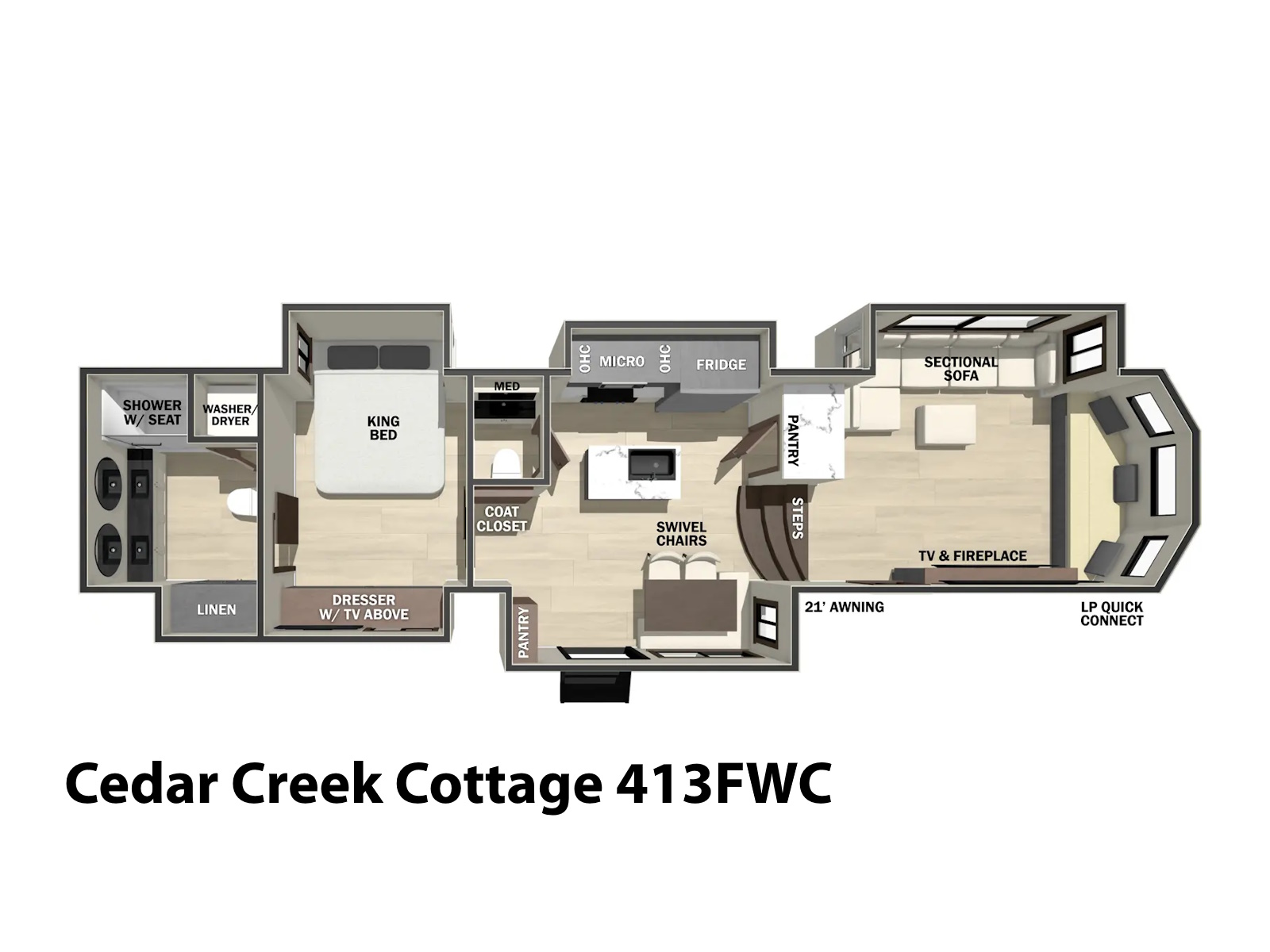 2026 Forest River Cedar Creek Cottage 413FWC FIFTH WHEEL