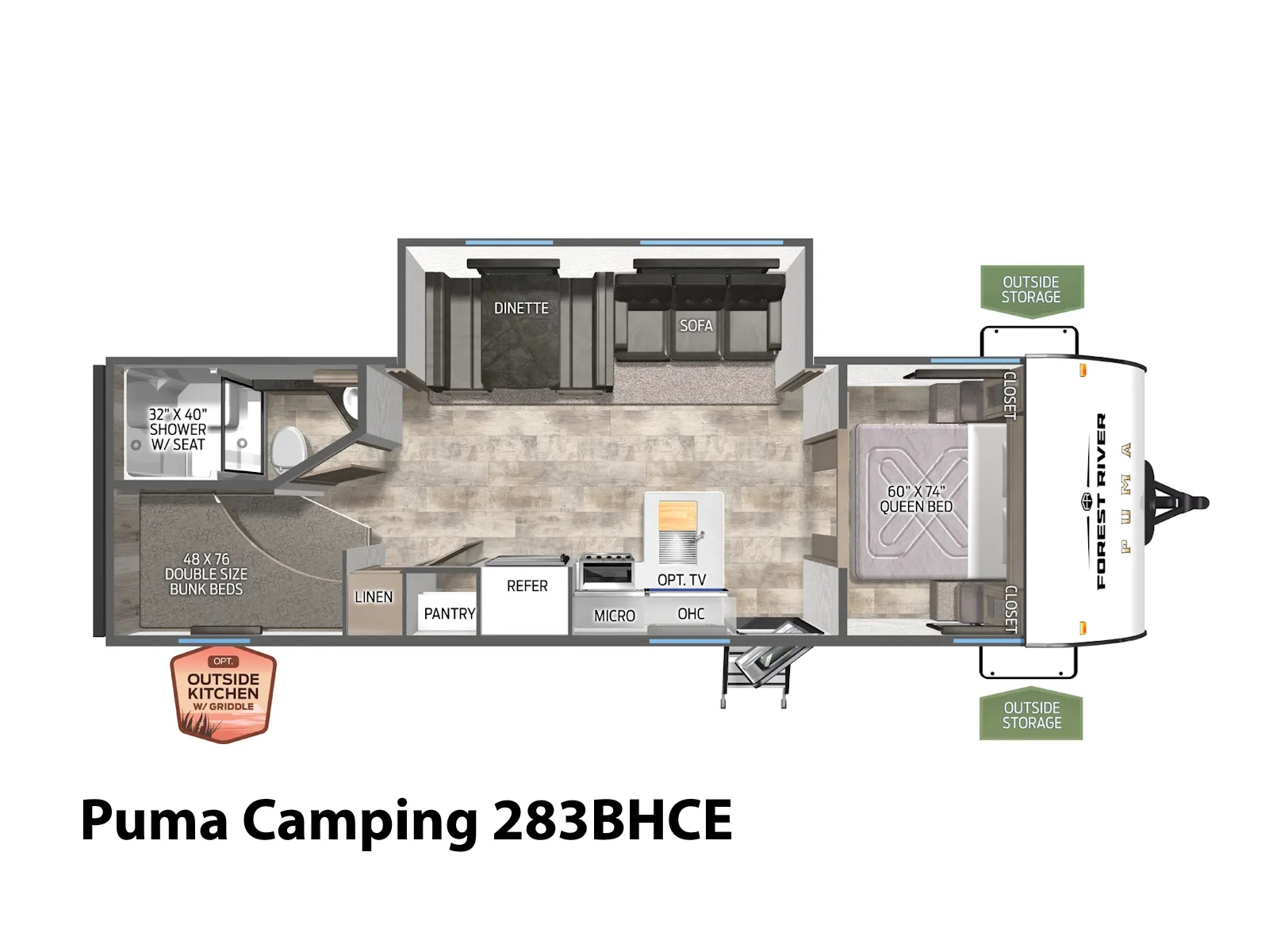2025 Forest River Puma Camping 283BHCE Travel Trailer