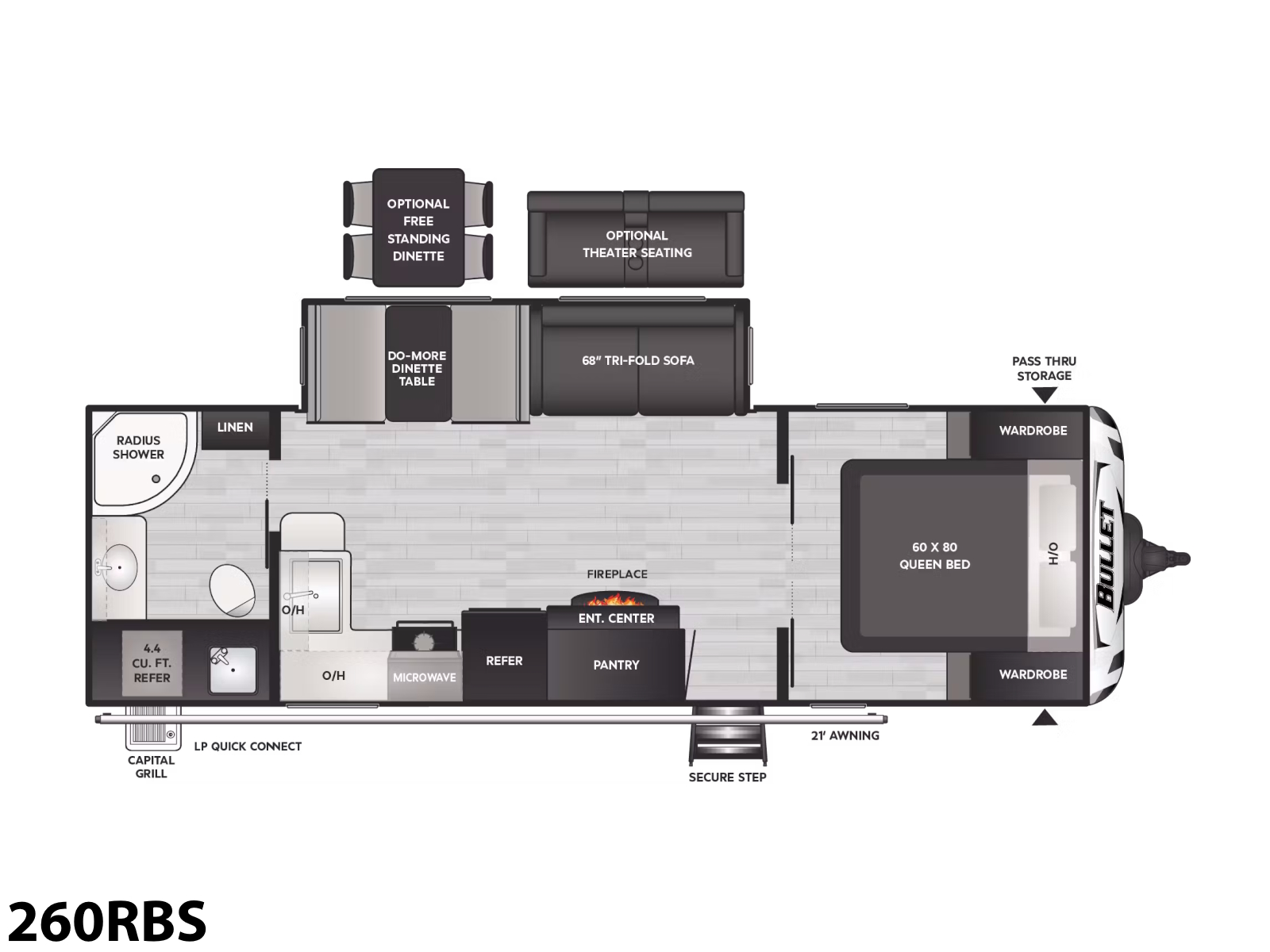 2024 Keystone RV Bullet 260RBS TRAVEL TRAILER