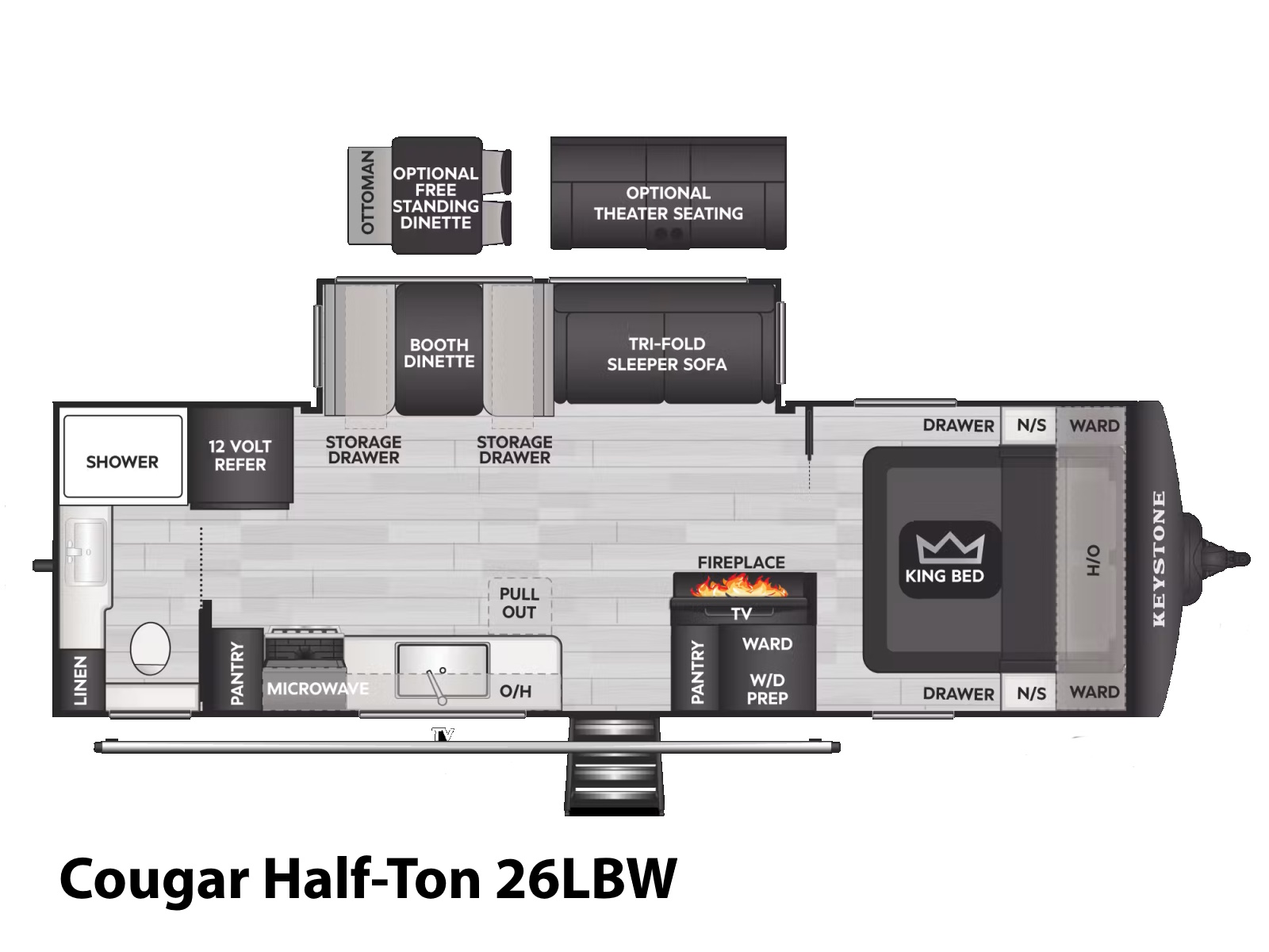 2027 Keystone RV Cougar Half-Ton 26LBW TRAVEL TRAILER