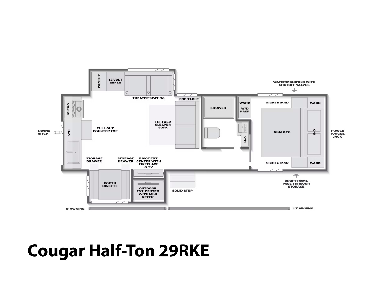 2027 Keystone RV Cougar Half-Ton 29RKE TRAVEL TRAILER